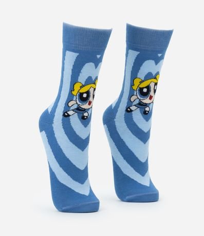 Media Caña Larga en Algodón con Estampa de Burbuja 2