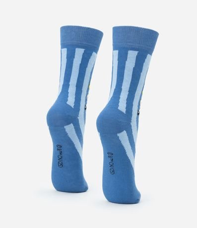 Media Caña Larga en Algodón con Estampa de Burbuja 3