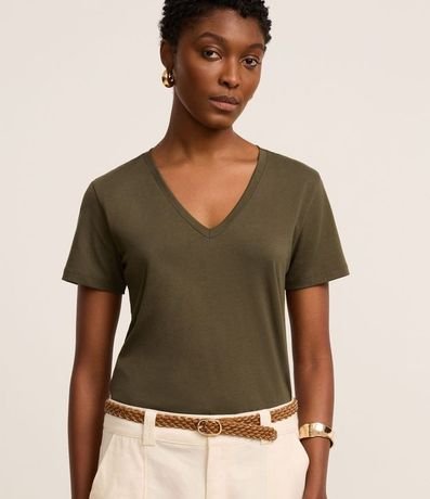 Blusa Básica en Media Malla con Escote V