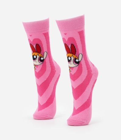 Media Caña Larga en Algodón con Estampa de Bombón