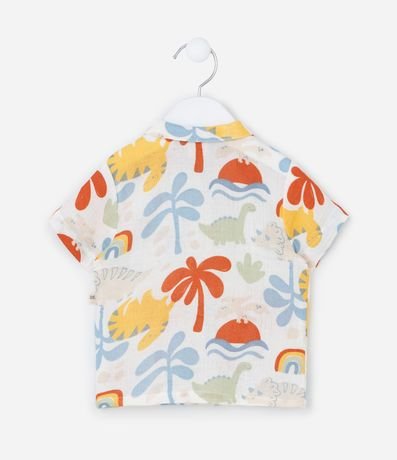 Conjunto Infantil en Tricolina Estampado de Dinosaurio y Palmera - Talle 0 a 18 meses 5