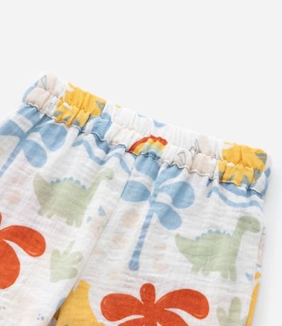 Conjunto Infantil en Tricolina Estampado de Dinosaurio y Palmera - Talle 0 a 18 meses 6