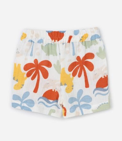 Conjunto Infantil en Tricolina Estampado de Dinosaurio y Palmera - Talle 0 a 18 meses 8
