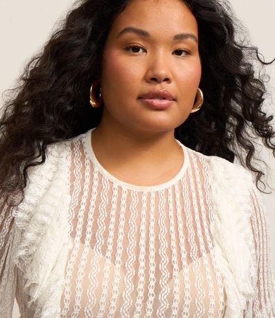 Blusa en Laise con Volados Curve & Plus Size 3