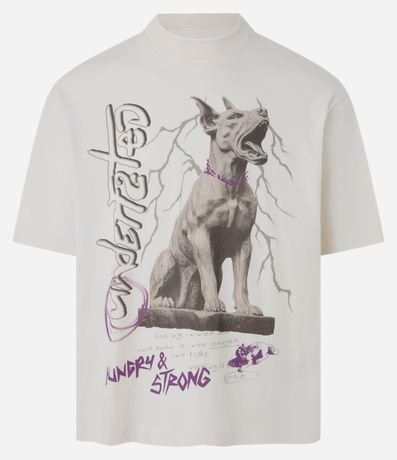Remera Boxy en Algodón con Estampa de Gárgula de Perro 5