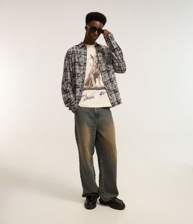 Remera Boxy en Algodón con Estampa de Gárgula de Perro 3