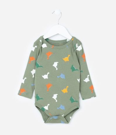 Body Infantil con Estampa de Dinosaurio - Talle RN a 18 meses