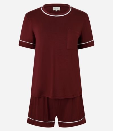 Pijama Short Doll en Viscolycra con Bies Contrastante 4