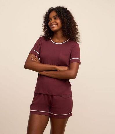 Pijama Short Doll en Viscolycra con Bies Contrastante 2