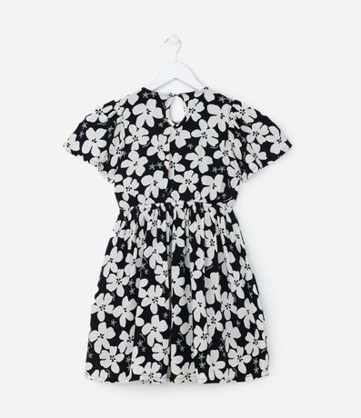 Vestido Infantil con Recorte y Estampa Floral - Talle 5 a 14 años 2