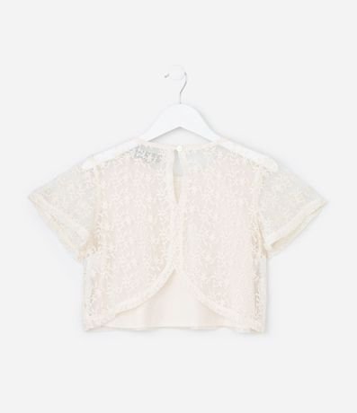 Blusa Cropped Infantil en Tule Bordado - Talle 5 a 14 años 3