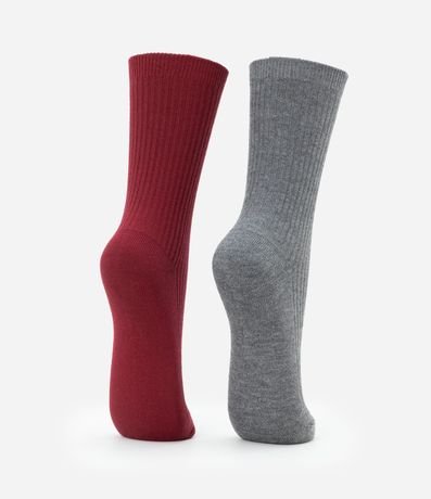 Kit 02 Medias Caña Larga en Poliamida Acanalada 3