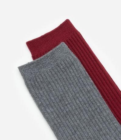 Kit 02 Medias Caña Larga en Poliamida Acanalada 4