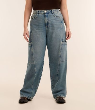 Pantalón Wide Leg Jeans con Bolsillos Cargo Curve & Plus Size 2