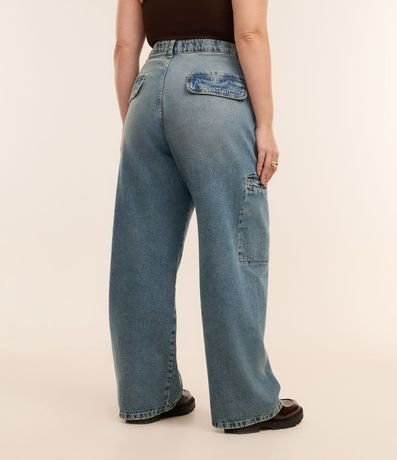 Pantalón Wide Leg Jeans con Bolsillos Cargo Curve & Plus Size 3