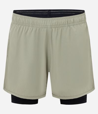 Bermuda Deportiva con Short de Compresión y Detalle Reflectante 8