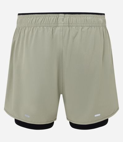 Bermuda Deportiva con Short de Compresión y Detalle Reflectante 9