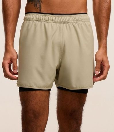 Bermuda Deportiva con Short de Compresión y Detalle Reflectante 2