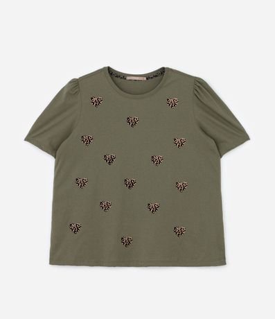 Blusa Manga Abullonada y Corazón Animal Print Curve & Plus Size 4