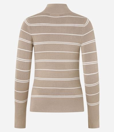 Suéter Listrado en Punto con Cuello Alto 10
