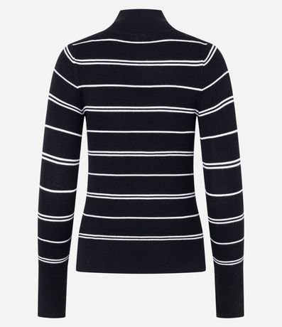 Suéter Listrado en Punto con Cuello Alto 8