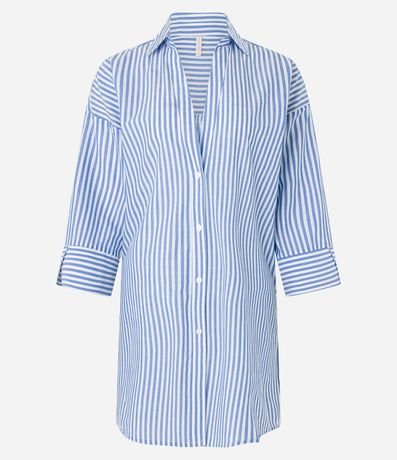 Salida de Playa Camisa en Voile Listrado 5