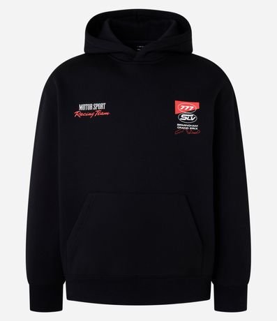 Saco Relaxed en Fleece con Estampa de Motor Sport 7