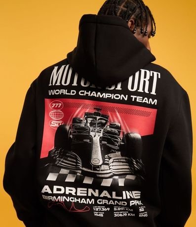 Saco Relaxed en Fleece con Estampa de Motor Sport 2