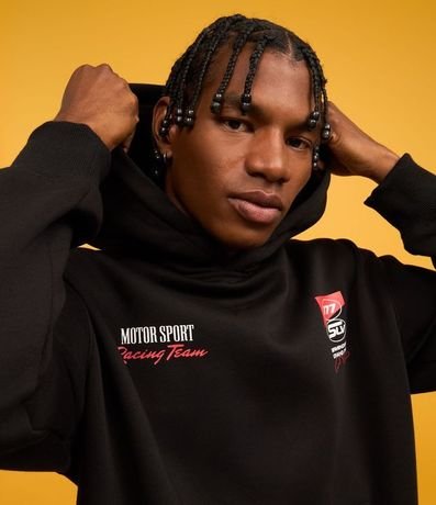 Saco Relaxed en Fleece con Estampa de Motor Sport 4