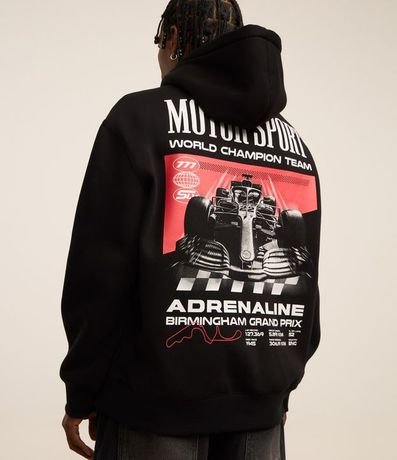 Saco Relaxed en Fleece con Estampa de Motor Sport 5