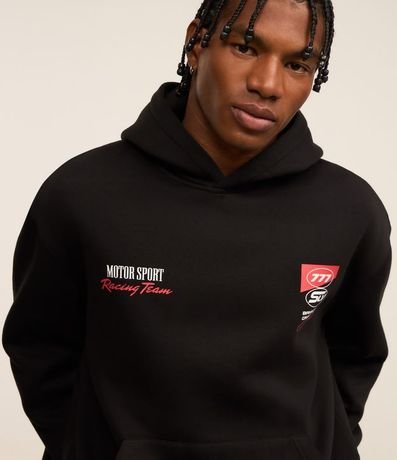 Saco Relaxed en Fleece con Estampa de Motor Sport 6