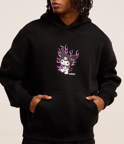 Saco Boxy en Fleece con Felpa con Estampa Kuromi 5