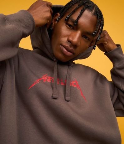 Saco Relaxed en Fleece con Estampa de la Banda Metallica 5