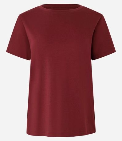 Blusa Alargada Básica en Algodón con Cuello Redondo y Manga Corta 4