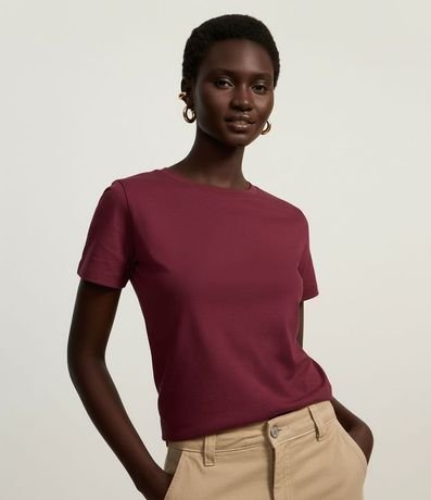 Blusa Alargada Básica en Algodón con Cuello Redondo y Manga Corta 3