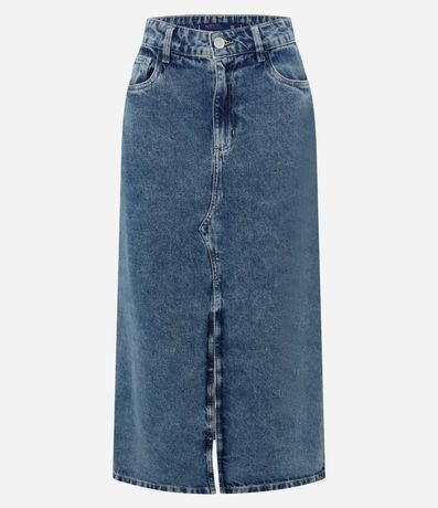 Pollera Midi en Jeans con Fenda Delantero 5