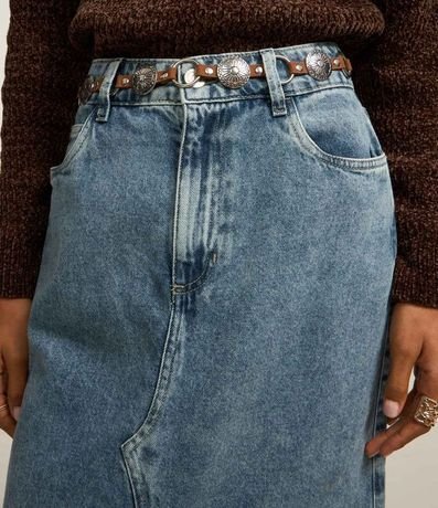 Pollera Midi en Jeans con Fenda Delantero 4