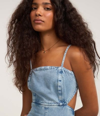 Mono Largo en Jeans con Abertura y Lazo en la Espalda 3