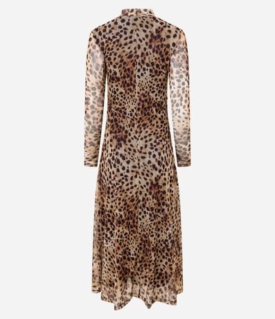 Vestido Evasê Midi en Tule con Estampa Leopardo 10