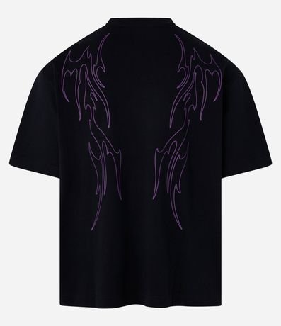 Remera Oversized en Malla con Estampa Tribal 7