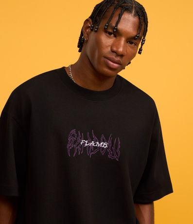 Remera Oversized en Malla con Estampa Tribal 5