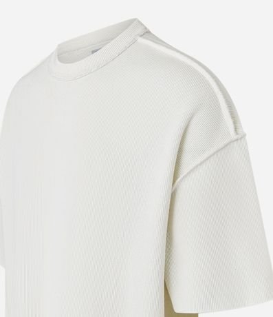 Remera Oversized en Algodón con Sisa Desplazada Acanalada 7