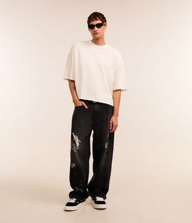 Remera Oversized en Algodón con Sisa Desplazada Acanalada 2