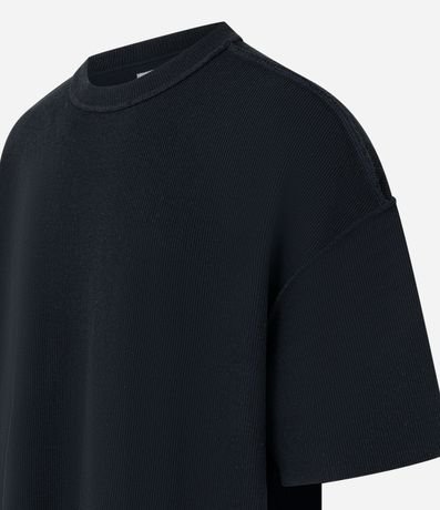 Remera Oversized en Algodón con Sisa Desplazada Acanalada 6