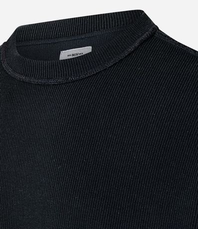 Remera Oversized en Algodón con Sisa Desplazada Acanalada 8