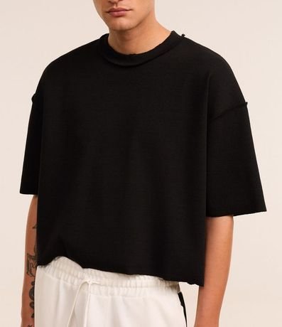 Remera Oversized en Algodón con Sisa Desplazada Acanalada 3