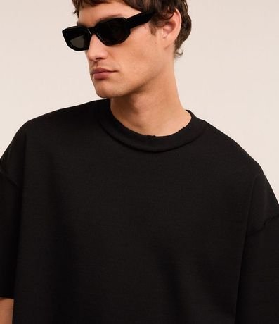 Remera Oversized en Algodón con Sisa Desplazada Acanalada 4