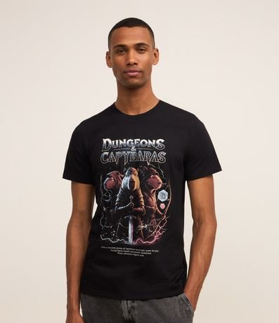 Remera Regular en Algodón con Estampa Carpinchos RPG