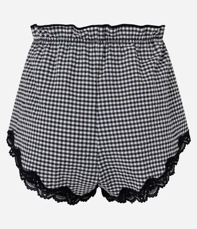 Short de Pijama con Estampa de Cuadros Vichy y Encaje 6