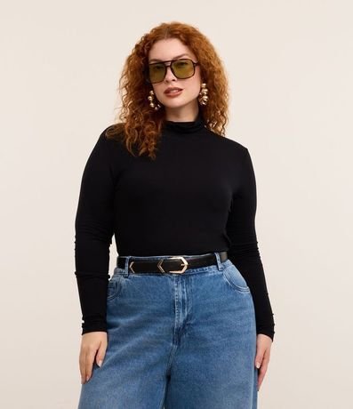 Blusa Cuello Alto en Viscolycra Curve & Plus Size